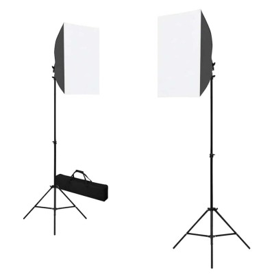 vidaXL Lumini de studio profesionale, 2 buc., negru, 40 x 60 cm, oțel foto