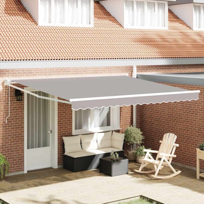 vidaXL Cortina Retractabilă Gri deschis 400 &times; 300 cm Poliester 3330648