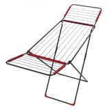 Uscător Rufe Metalic, 214x54x92 cm, Anticoroziune, Culoare Roșu, Lungime 18 m, Capace Anti-Alunecare, Oem