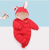 Combinezon Bebelusi Fas Rosu Rabbit Urechi Iepuras Polar 6-24 Luni