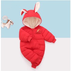 Combinezon rosu din fas - Rabbit (Marime Disponibila: 18-24 luni)