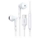 CASTI Ugreen, &quot;EP101&quot;, intraauriculare - butoni, pt smartphone, microfon pe fir, conectare prin USB Type-C, lungime cablu 1.2m, alb, &quot;60700&quot;, (timbru