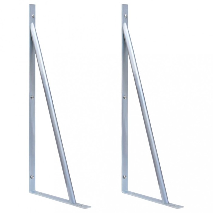Gossi suporturi pentru stalp de gard, 2 buc., otel zincat