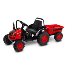 Tractor electric cu remorca si telecomanda Toyz HECTOR 12V Rosu