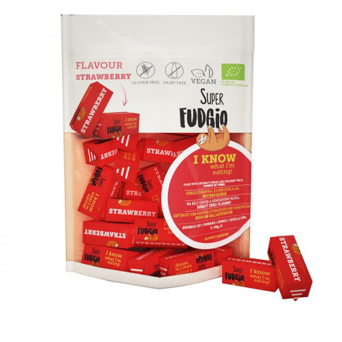 Caramele cu Aroma de Capsuni Bio 150gr Super Fudgio