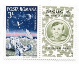 Apollo 16, 1972 - neobliterata, cu vinieta