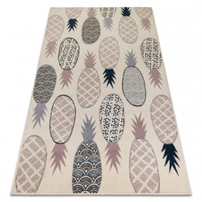 Covor Heos 78464 crem si roz si albastru si gri Ananas, 120x170 cm foto