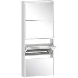 HOMCOM Dulap pentru Pantofi Economizor de Spațiu cu 4 Uși cu Oglindă 63x17x146 cm Alb | Aosom Romania