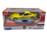 Macheta Ferrari galben 1:32 replica metal cu lumini si sunete, activare prin cheie telecomanda