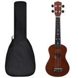 vidaXL Set ukulele Soprano pentru copii, cu husă, natural, 23&quot;