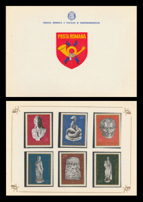 1974 Romania, Arheologie din Romania LP 862, carnet filatelic de prezentare foto