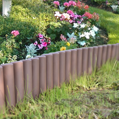 Bordura decorativa gradina Palisada 60 buc 1620 cm maro [casa.pro] HausGarden Leisure foto