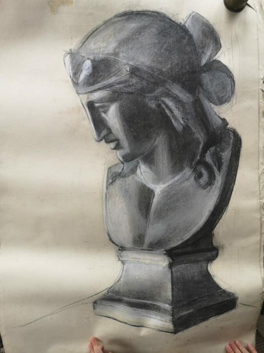 Grafica Studiu, carbune pe carton, format mare 70x100 cm