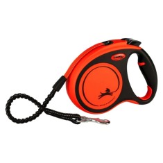 Lesa retractabila Flexi Xtreme, 3m/15 kg, Plastic/Nailon, Negru/Portocaliu, XS