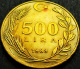 Moneda 500 LIRE - TURCIA, anul 1989 *cod 1147 A