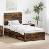 Cumpara ieftin Cadru de pat Stejar fumuriu 75 x 190 cm Lemn Ingineresc