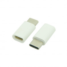 Adaptor Micro-USB to Type-C 2,4 cm Alb foto
