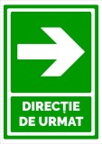 Semn de directie cu sageata de evacuare in dreapta