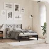 VidaXL Cadru de pat metalic cu tăblie, negru, 120x190 cm 376125