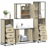 Gossi set de mobilier de baie din 4 piese din lemn de stejar sonoma
