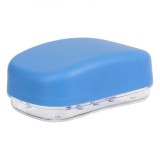 Savonieră Plastic, Capac Bleu, Bază Transparentă, 12x8x4 cm, Oem