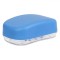 Savonieră Plastic, Capac Bleu, Bază Transparentă, 12x8x4 cm