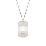 Colier Argint 925 Personalizat Absolvire Dog Tag Gaudeamus - Bijuterie Cadou Inscriptionare Nume/Data