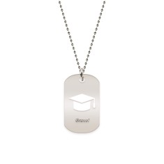 Gaudeamus - Colier personalizat absolvire dog tag din argint 925