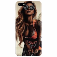 Husa silicon pentru Huawei Y5 Prime 2018, Tattoed Girl