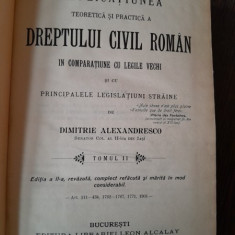 DREPTUL CIVIL ROMAN IN COMPARATIE CU LEGILE VECHI SI CU PRINCIPALELE LEGISLATIUNI STRAINE - DIMITRIE ALEXANDRESCO TOMUL II