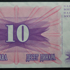 Bancnota 10 DINARI - BOSNIA-HERTEGOVINA, anul 1992 * Cod 198 = A.UNC