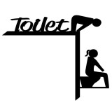 Decoratiune semn Toilet Krodesign, dimensiune 30x30 cm, negru