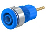 Soclu banană 4mm 24A 1kV albastru aurit alamă