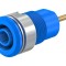 Soclu banană 4mm 24A 1kV albastru aurit alamă