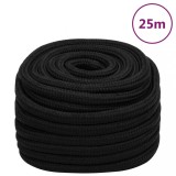 VidaXL Fr&acirc;nghie de lucru, negru, 20 mm, 25 m, poliester