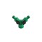 Racord tip Y cu robineti, din plastic, verde