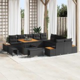 Cumpara ieftin Set de canapele pentru grădină 13 pcs Negru Rattan poli