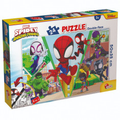 Puzzle 2 in 1 Lisciani Marvel Spidey si prietenii lui uimitori, Provocarea, Plus, 24 piese