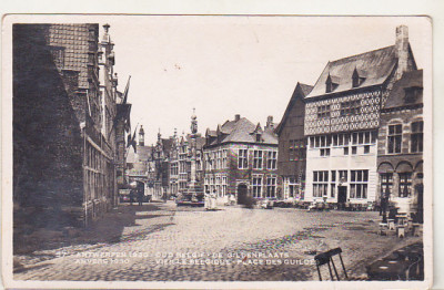 bnk cp Belgia - Anvers 1930 - Vielle belgique - Place des Guildes foto