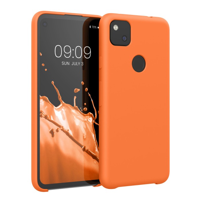 Husa pentru Google Pixel 4a, Silicon, Portocaliu, 52549.150