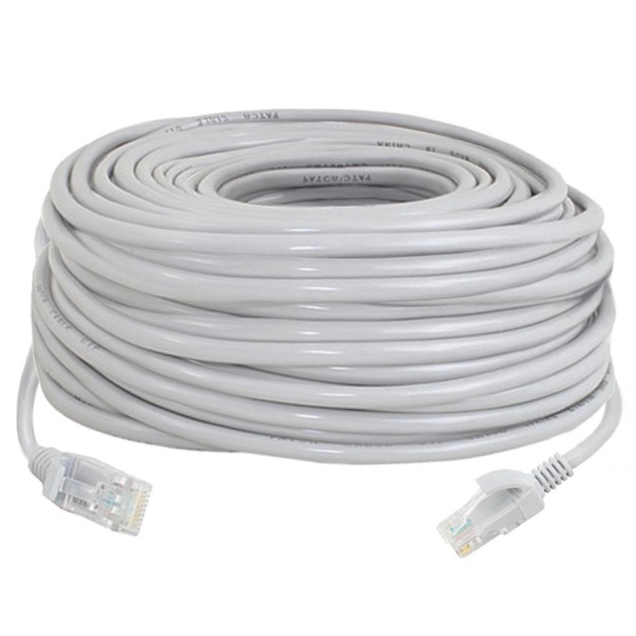 Cablu LAN de retea, Iso Trade, RJ 45, PVC, 30 m, Gri