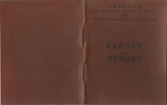 Romania, carnet de membru, Uniunea de Cultura Fizica si Sport din R.P.R., 1965