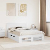 vidaXL Cadru de pat cu headboard Alb 140 x 200 cm Lemn compozit 3408760