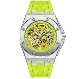 Ceas Barbati Onola 3834 Argintiu-Verde , Design Mecanic, Luminos, Functii Multiple, Cronograf, Rezistent la Apa 3ATM