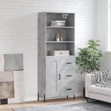 vidaXL Dulap &icirc;nalt, gri beton, 69,5x34x180, lemn compozit