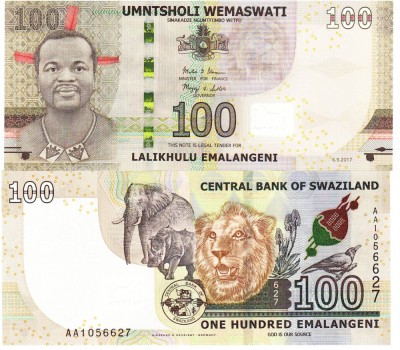 Swaziland 100 Emalangeni 2017 P-42 UNC foto