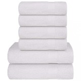 VidaXL Set prosoape 6 piese alb 360 g/m&sup2; 100% bumbac
