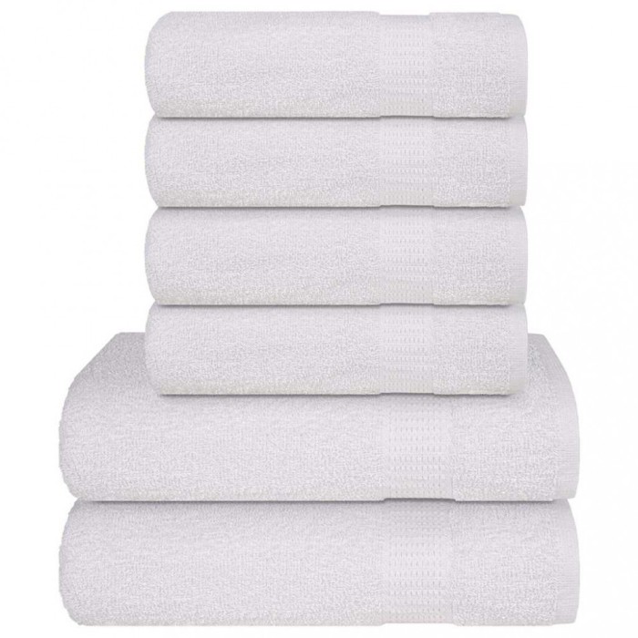 Set prosoape 6 piese alb 360 g/m&sup2; 100% bumbac