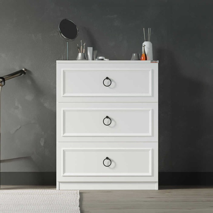 Comoda Adore Hampton, 3 sertare, 72 x 93 x 44 cm