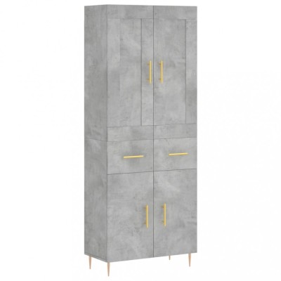 Dulap inalt, gri beton, 69,5x34x180, lemn compozit foto